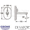 Grohe Eurosmart Cosmopolitan E Infra-Red Basin Mixer Temperature Limiter Dimensions
